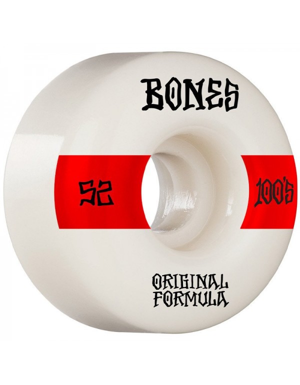 Ruedas Skateboard Bones 100'S 14 V4 Wide White 52mm 100a (Set 4)