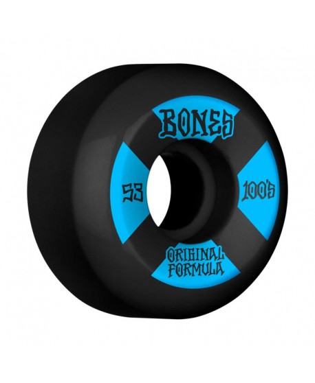Ruedas Skateboard Bones 100'S V5 OGF Black 53mm 100a (Set 4)